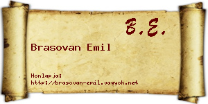 Brasovan Emil névjegykártya